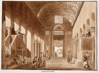 Santa Maria in Cosmedin, 1833 (lept s hnědým lavírováním)